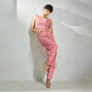 Virgio женские брюки прямого кроя полной длины 26 розовый