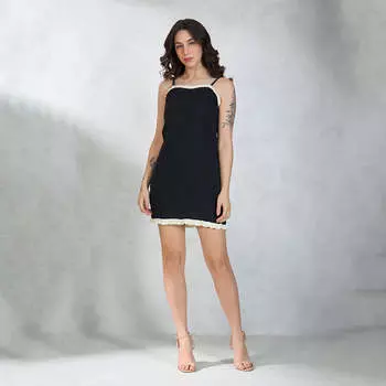 Virgio Женское мини-платье без рукавов Bodycon Fit Sweetheart M чёрный