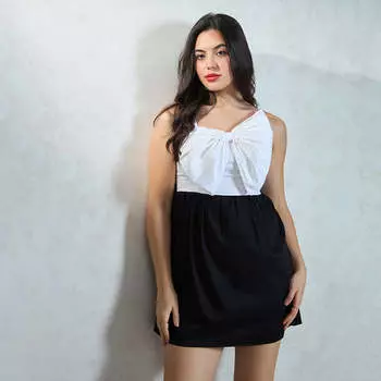 Virgio Женское мини-платье с бретельками и расклешенным кроем XS белый