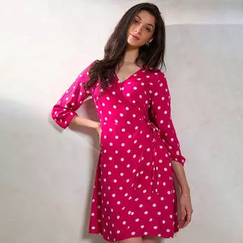 Virgio Женское Платье-блузон длиной до колена с рукавами-блузками и V-образным вырезом XS розовый