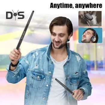 Виртуальная электронная барабанная установка Электрическая карманная пневматическая барабанная установка с барабанными палочками Педали Аудиоконвертер для взрослых Детей Новичков чёрный