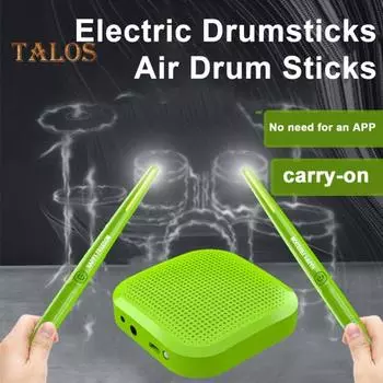 Виртуальная ударная установка Виртуальные электрические барабанные палочки Воздушные барабанные палочки Портативная легкая конструкция Воздушная ударная установка с технологией 3D Motion Sensing циан
