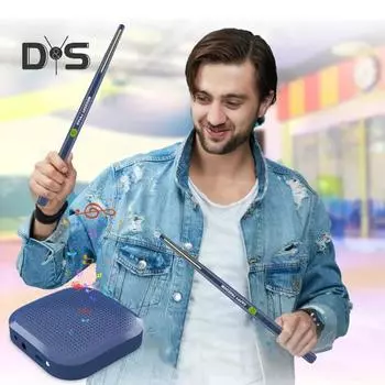 Виртуальная ударная установка Виртуальные электрические барабанные палочки Воздушные барабанные палочки Портативная легкая конструкция Воздушная ударная установка с технологией 3D Motion Sensing синий
