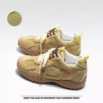 Кроссовки Virtue Дышащая сетка Толстая подошва Повседневные Спортивные Кеды Одинарная обувь 34 жёлтый