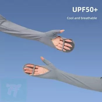 Viscose Fiber Sun-Protection Oversleeves Women s UV Protection 2025 New Arrival Cycling Electric Car Driving Arm Guard Gloves Integrated Ice Sleeve [Change and wash two pairs] dark gray X2 One size