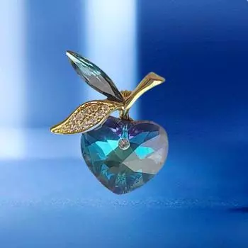 Вишневая брошь женская премиум Sense Niche инкрустированная кристаллами корсаж универсальная одежда дизайн выреза Sense Pin аксессуары Electroplated real gold синий