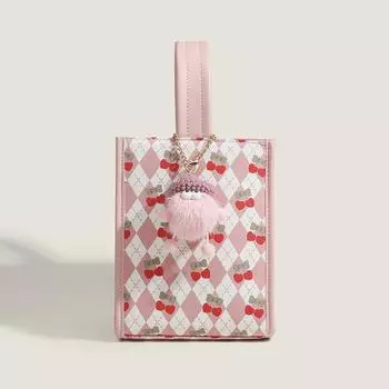 Вишневая маленькая сумка женская модная милая игривая милая женская сумочка с принтом сумка для мобильного телефона розовый