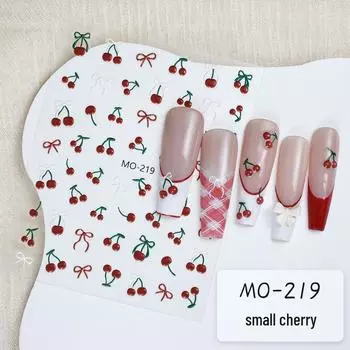 Вишнево-красные стразы для ногтей 3D - Кристаллический бриллиантовый рельефный дизайн