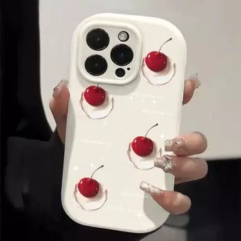 Вишня Подходит для Apple 16 IPhone Анимация 15plus Креативный 14 Мультяшный Мягкий Чехол 13 Чехол для Мобильного Телефона 12promax iphone16