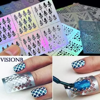 Visionb наклейки для дизайна ногтей, дизайн, полые маникюрные насадки, инструмент для украшения, наклейка 8*6*1