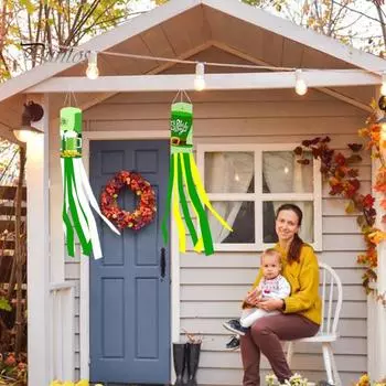 Висит Флаг Ярких Цветов Мультяшный Узор St. Открытый декоративный флаг ко Дню Святого Патрика для домашнего сада B