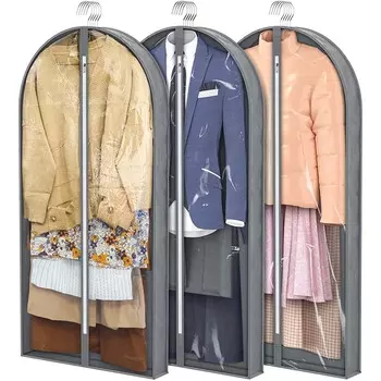 Висит пылезащитный чехол для одежды, чехол для свадебного платья, костюм, пальто, сумка для хранения, сумки для одежды, органайзер, подвесной шкаф, органайзеры для одежды S-60x10x100cm