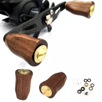 VISPREA деревянная ручка для катушки с электроприводом, совместимая с Shimano Daiwa Bait Reel, сменный шарик для рыболовной катушки с винтом YU137 B, орех