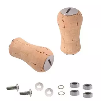 VISPREA для Shimano для Daiwa SHIMANO DAIWA пробковая деревянная ручка ручка для катушки с приманкой рыболовная катушка ручка сменный винт с подшипником YU323 серебряный