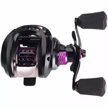 VISPREA Reel Bait Reel Lightweight Bait Finesse Lightweight Lure Drag 5KG Gear Ratio 6.5:1 Aluminum Spool Fishing Dual Use YU41 Purple, Right Hand
