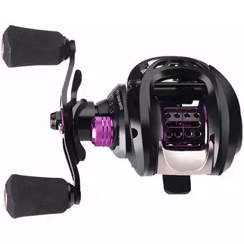 VISPREA Reel Bait Reel Lightweight Bait Finesse Lightweight Lure Maximum Drag 5KG Gear Ratio 6.5:1 Aluminum Spool Dual Use YU41 Purple, Left Hand