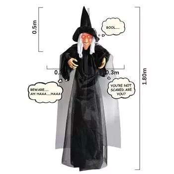 Висячая ведьма-призрак, управляемая голосом, светящаяся кричащая комната, побег из дома с привидениями, страшный реквизит для Хэллоуина