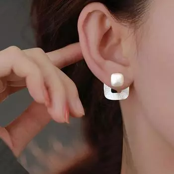 Висячие квадратные серьги Year New Tide High-level Sensor Earrings