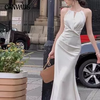 Висячие платья с вырезом без рукавов Летние женские платья Платья с рыбьим хвостом XS светло-зеленый