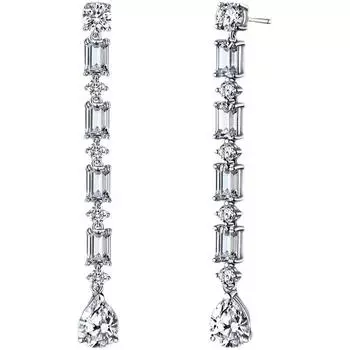 Висячие серьги с каплями воды и бриллиантами, стерлинговое серебро 925 пробы, свадебные серьги-капли для женщин, свадебные обещания, ювелирные изделия для помолвки и вечеринки