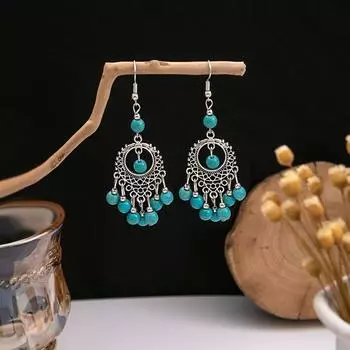 Висячие серьги в этническом стиле Bohemia Blue Bohemia Drop Earring Classic Turquoise Earrings Women style4