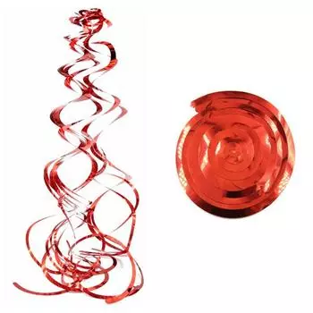 Висячие спиральные потолочные принадлежности Свадебные 6 шт. украшения для вечеринки, дня рождения, подвеска с завитками 70cm красный