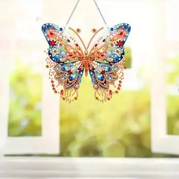Висячие стразы-бабочки, картина с сверлами, красочные стразы, животные, 5D, полная дрель, сделай сам, стразы жёлтый