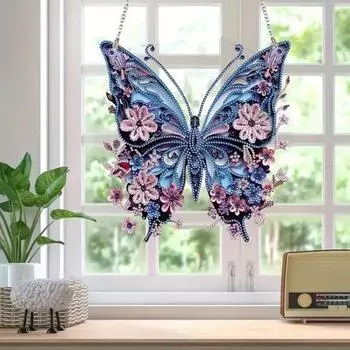 Висячие стразы-бабочки, картина с сверлильными инструментами, красочные стразы, животные, 5D, полная дрель, сделай сам жёлтый