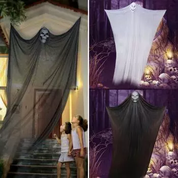 Висячий зомби-призрак, скелет, ужас, Хэллоуин, украшение, наружное окно, вурдалак, декор для вечеринки, реквизит белый