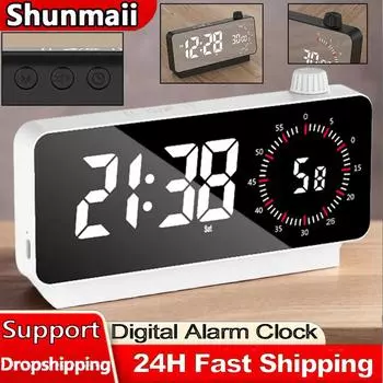 Visual Time Manager Clock Night Mode Digital Alarm Clock 1200mAh Dual Alarm LED Digital Clock Temperature Calendar Display Clock чёрный