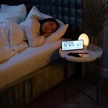 Визуальный таймер с цифровым будильником, обратный отсчет 60 минут, регулируемая яркость, дисплей температуры для кухни белый