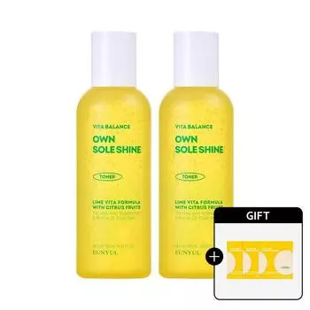 Vita Balance Own Sol Shine Reincarnation Toner 190ml x 2 [+ 6 toner pads included] [Gifts may vary]