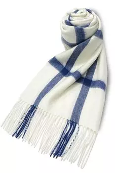 Vita Natur Шерстяной палантин из смеси кашемира, большая ручка с рисунком в клетку [Vita Natur] 95% 5% (190см 60см) (Большой Белый)