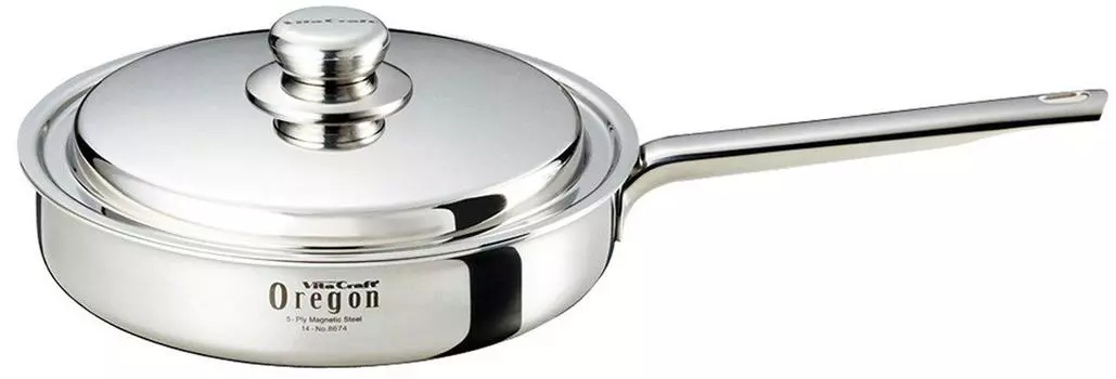 Vitacraft Frying Pan Oregon Recipe Included 8674 Silver 25.5cm