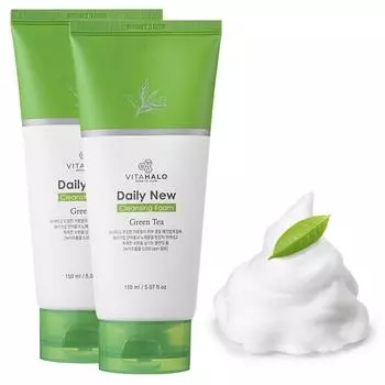 Vitahalo Daily New Jeju Green Tea Foam Cleansing, 150 мл, 2 шт.