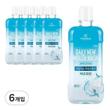 Vitahalo Daily New ополаскиватель для рта Mild Zero, 800 мл, 6 упаковок
