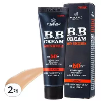 Vitahalo Sun B Before Men 50мл SPF50+PA+++, 2 шт., лучшая мужская косметика Кореи