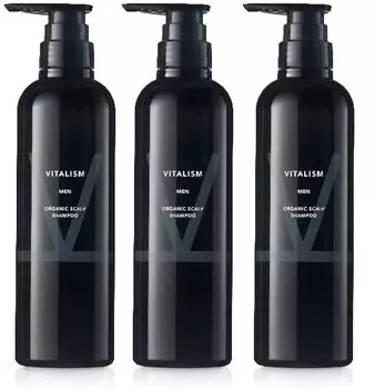 VITALISM Шампунь для ухода за кожей головы 500 мл, большой емкости, с дозатором, без силикона, для мужчин (Для мужчин) (3 бутылки) (Продление версии)