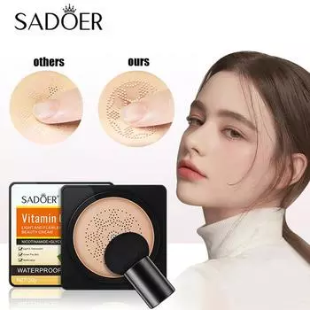 Витамин С Контроль Красота Крем Отбеливающий и Консилер Жидкая Тональная Основа Стойкий Водостойкий Грибной Кушон BB Крем 02# слоновая кость