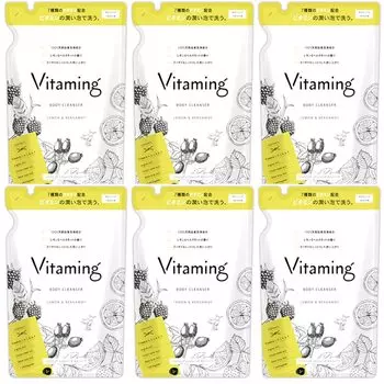 Витаминизированное освежающее мыло для тела, сменный блок 400 мл, аромат лимона и бергамота, набор из 6 шт. [оптовая закупка] &