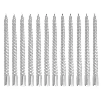 Витая длинная свеча соевый воск бездымный металлический витой подсвечник для свадебной вечеринки серебро серебряный