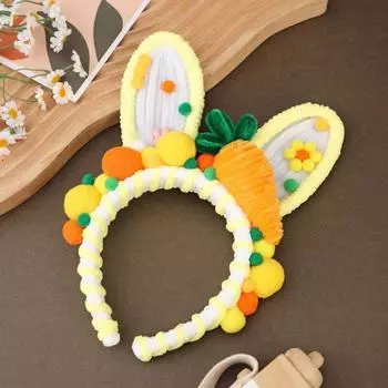 Витая скручивающаяся палочка повязка на голову для мытья лица обруч для волос с ушками кролика мультяшная плюшевая повязка для волос макияж carrot