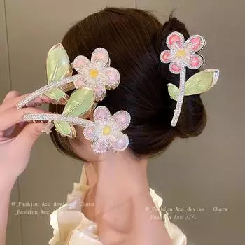 Витая заколка для волос с кисточкой-тюльпаном, винтажная изящная женская заколка на одну линию, милая девушка, витой хвост, витая заколка для волос, головные уборы, ювелирные аксессуары