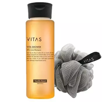 VITAS shampoo 220ml bottle foaming net 110mm x 110mm all-in-one &