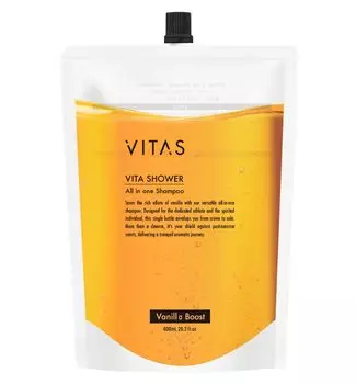 VITAS VitaShower Шампунь Сменный блок 600 мл Высокоувлажняющий Moist Made in Japan Boost All-in-One [Аромат ванили]