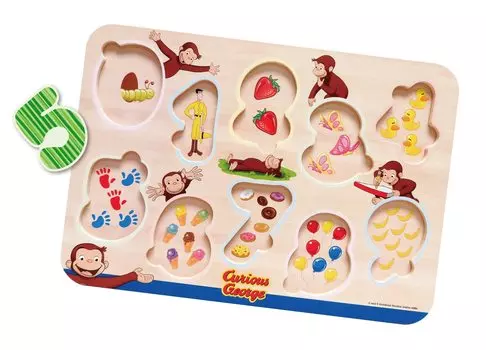 Vithart Curious George деревянная головоломка VG4