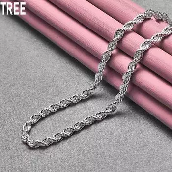 Витое ожерелье из стерлингового серебра 925 пробы, модные свадебные украшения 40CM