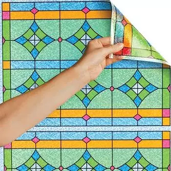 Витражная декоративная пленка для стекла, виниловая пленка для окон с термопереносом, матовая наклейка на окно для кухонной двери дома 35x100cm