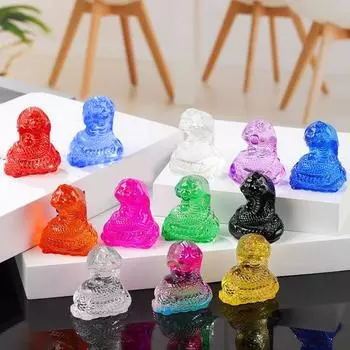 Витражная фигурка змеи, коллекционная китайская скульптура змеи со знаком зодиака, настольная статуэтка змеи, новогоднее украшение для приставного столика, каминной полки, книжного шкафа