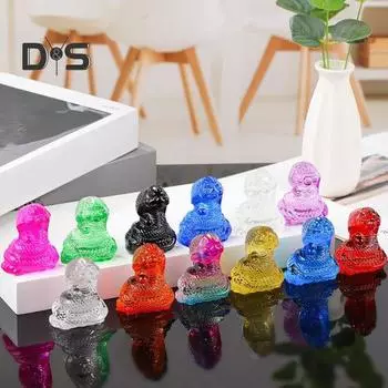 Витражная фигурка змеи, коллекционная китайская скульптура змеи со знаком зодиака, настольная статуэтка змеи, новогоднее украшение для приставного столика, каминной полки, книжного шкафа розы красного